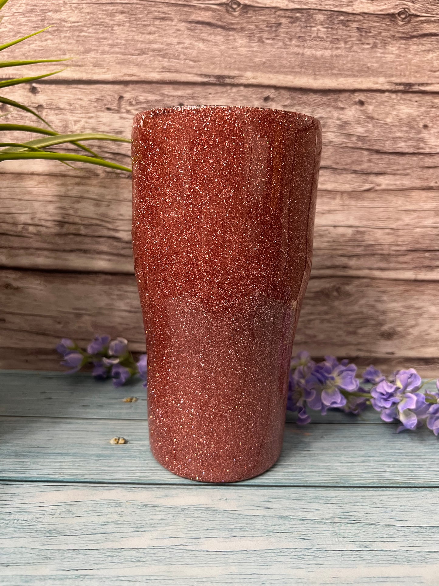 Rose Gold Fine Glitter-20oz Curve Tumbler-Pre Made