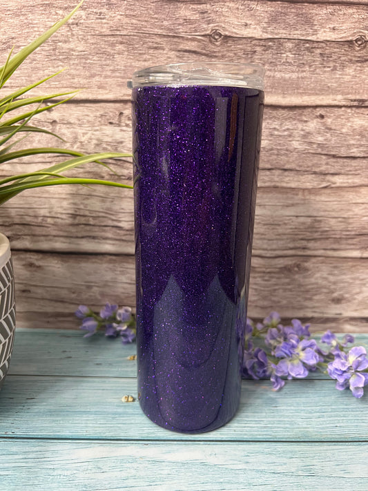 Purple Fine Glitter-20oz Skinny Tumbler-Pre Made