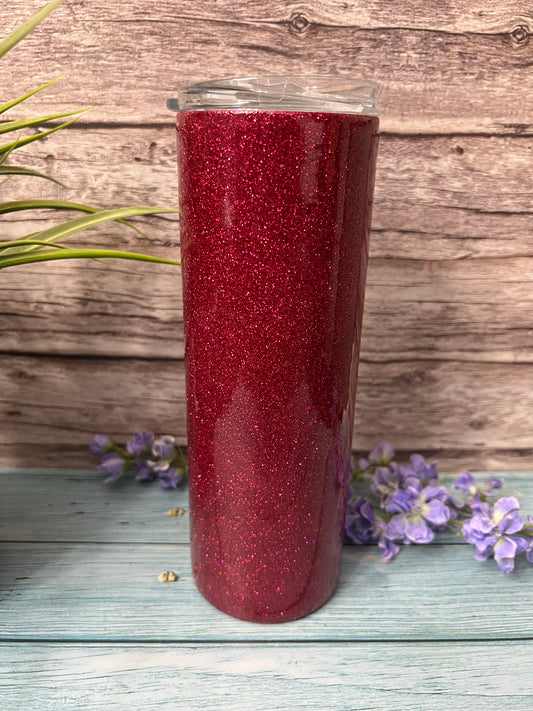 Raspberry Fine Glitter-20oz Skinny Tumbler-Pre Made