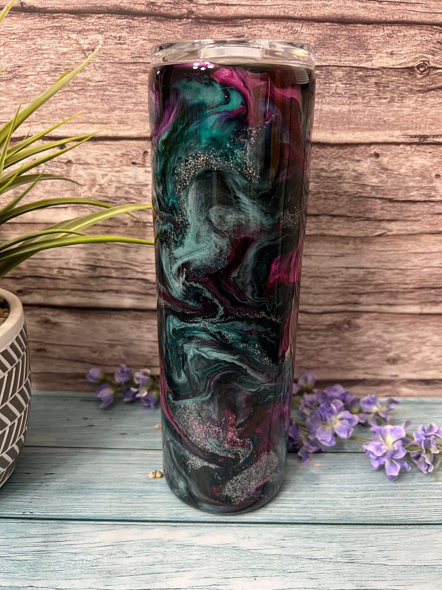 Midnight Raspberry Handmade Custom Epoxy Tumbler