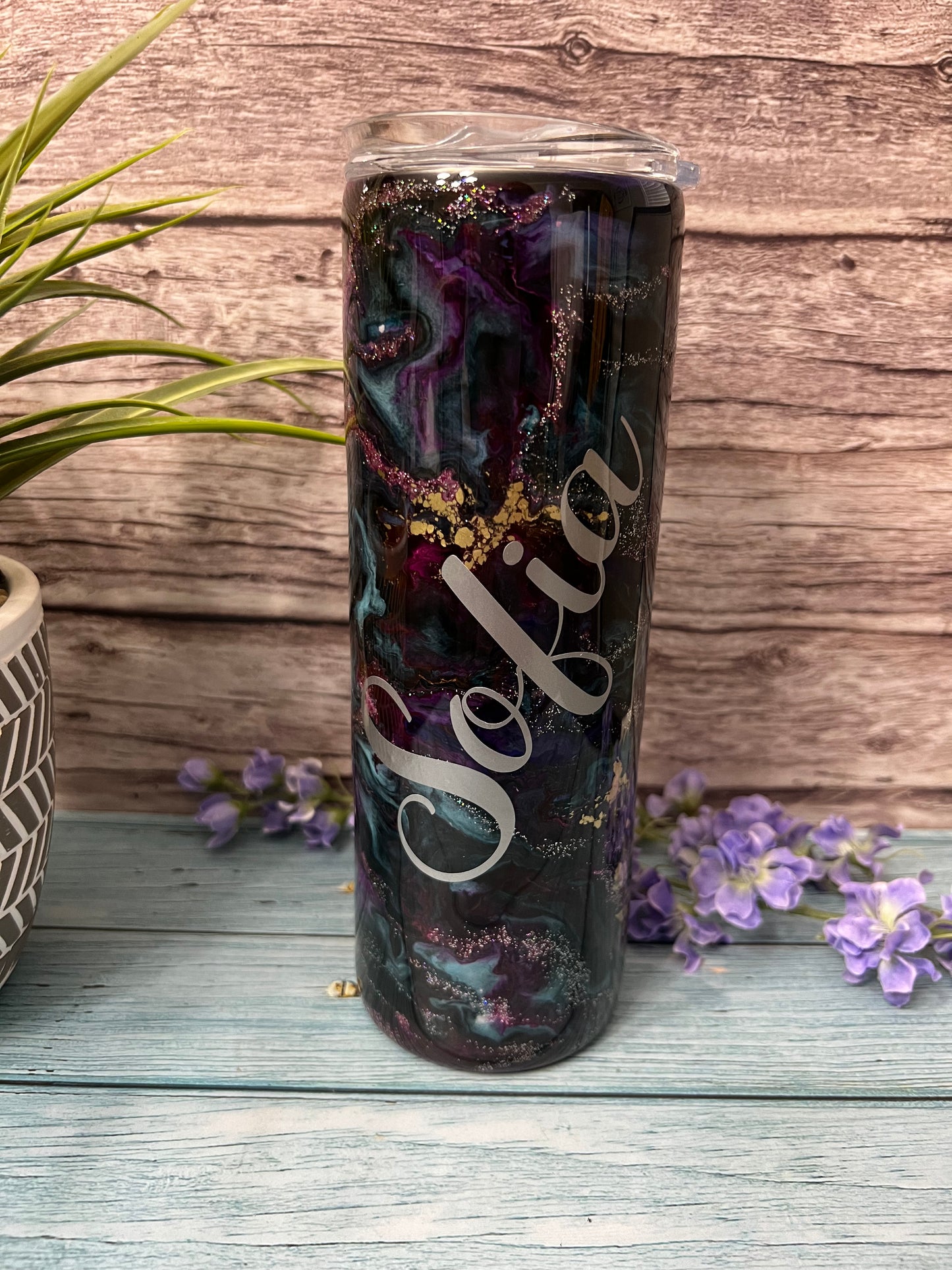 Midnight Bliss Handmade Custom Epoxy Tumbler