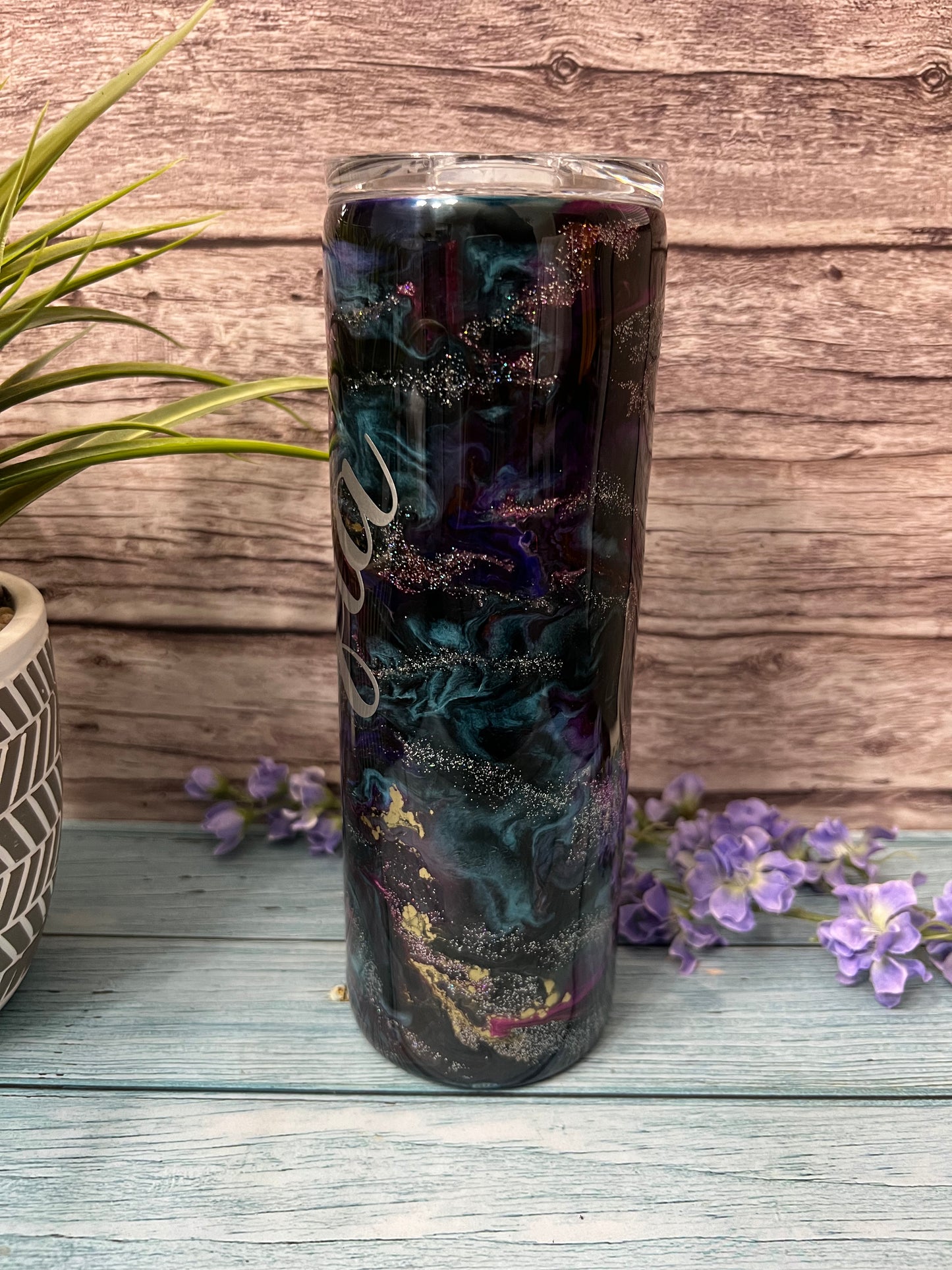 Midnight Bliss Handmade Custom Epoxy Tumbler