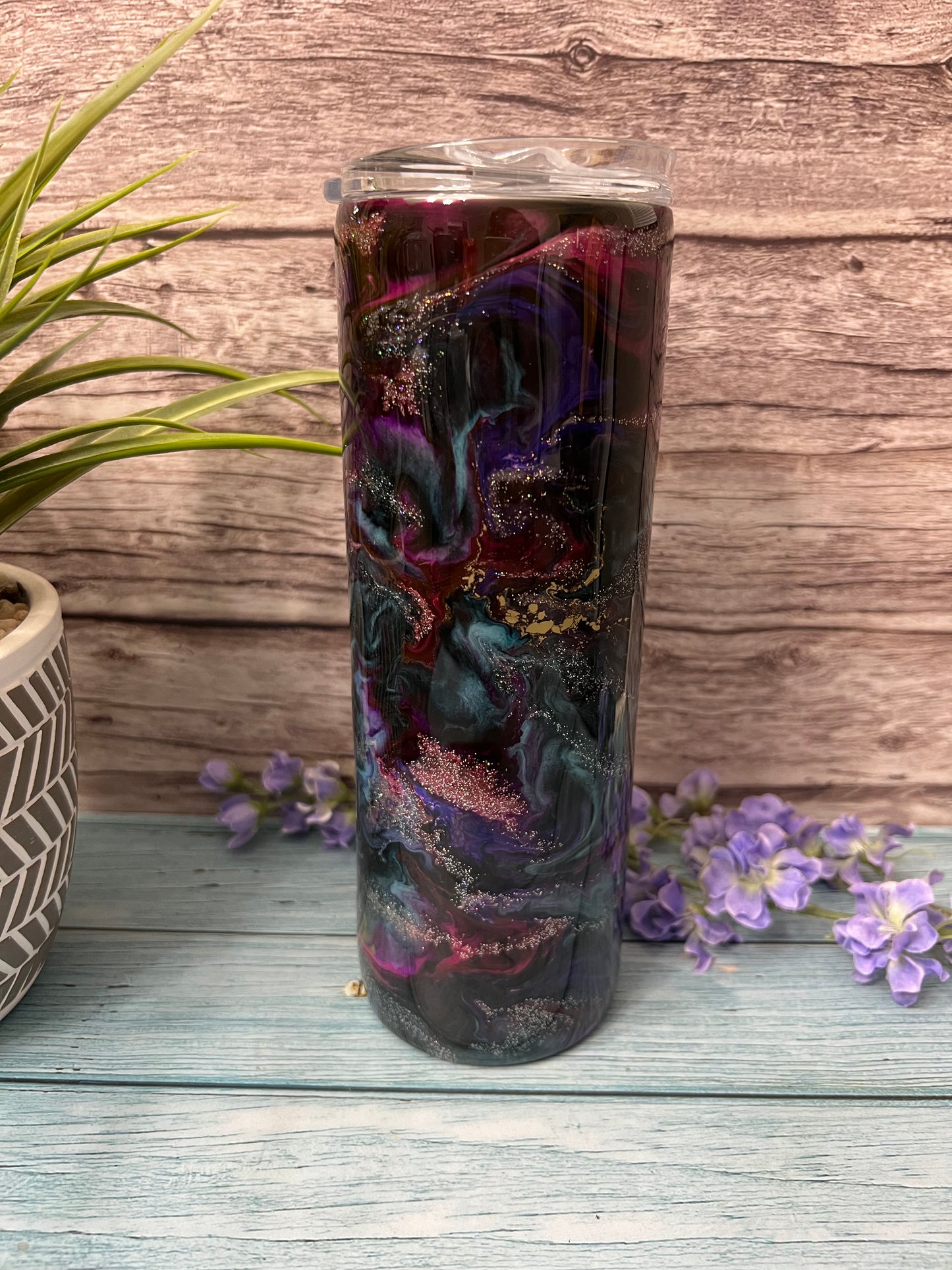 Midnight Bliss Handmade Custom Epoxy Tumbler