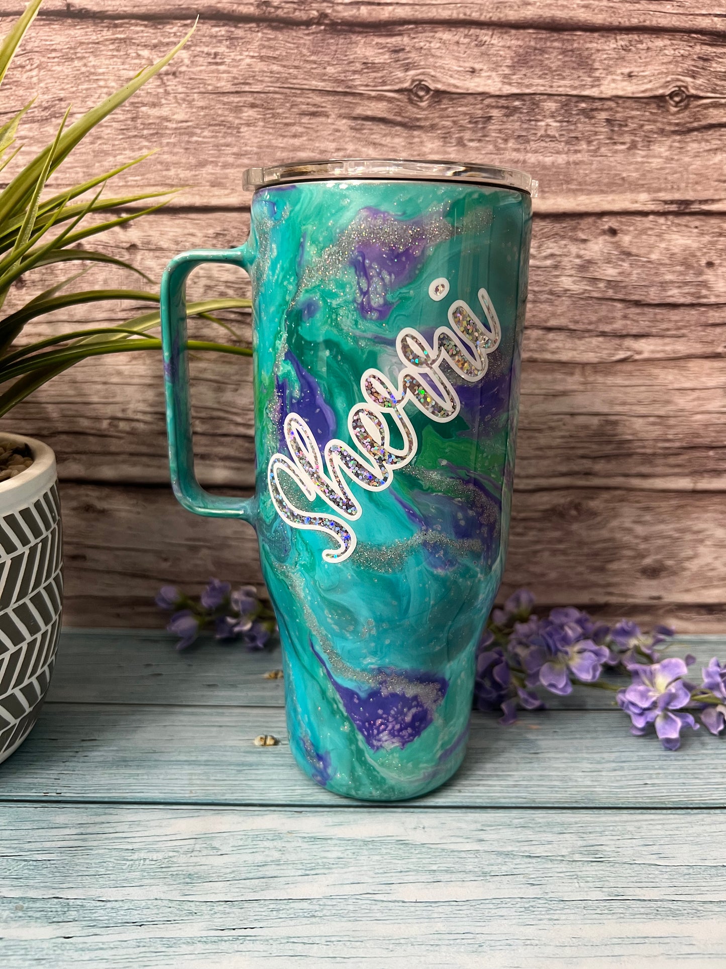 Mermaid Splash Handmade Custom Epoxy Tumbler