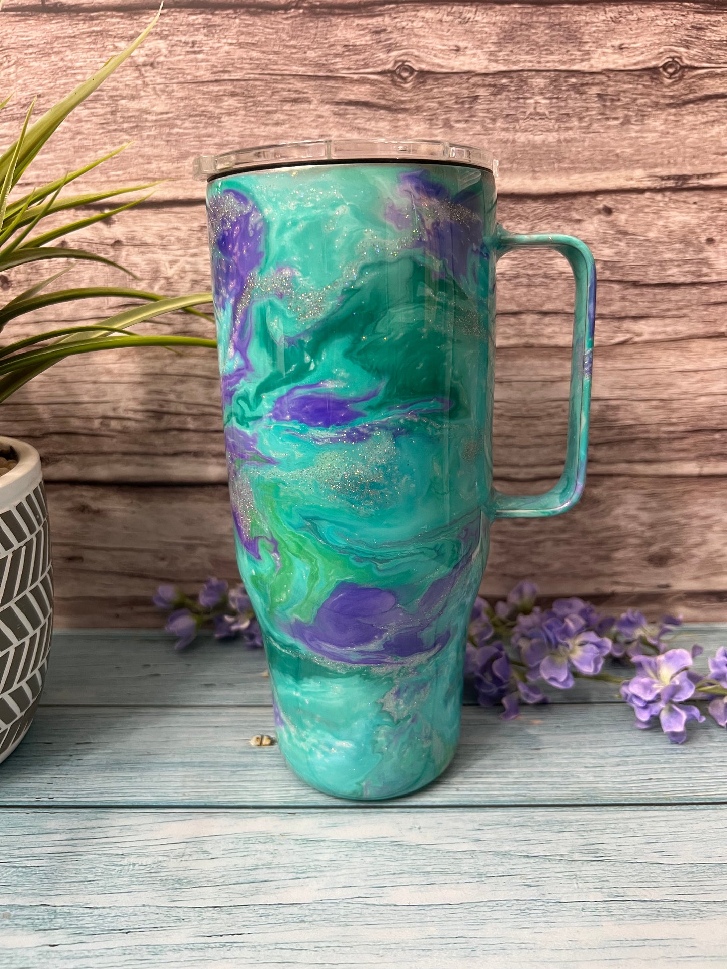 Mermaid Splash Handmade Custom Epoxy Tumbler