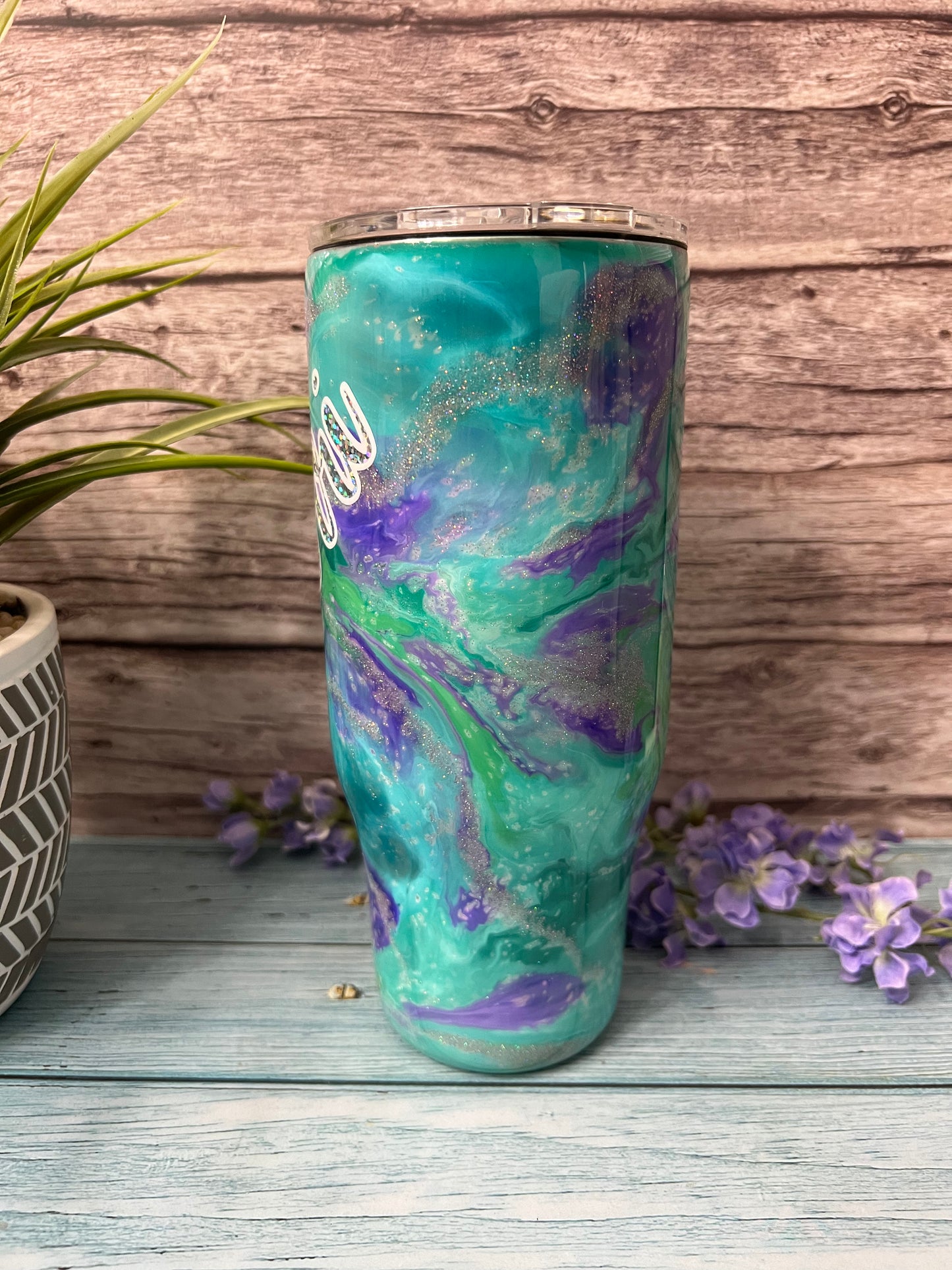 Mermaid Splash Handmade Custom Epoxy Tumbler