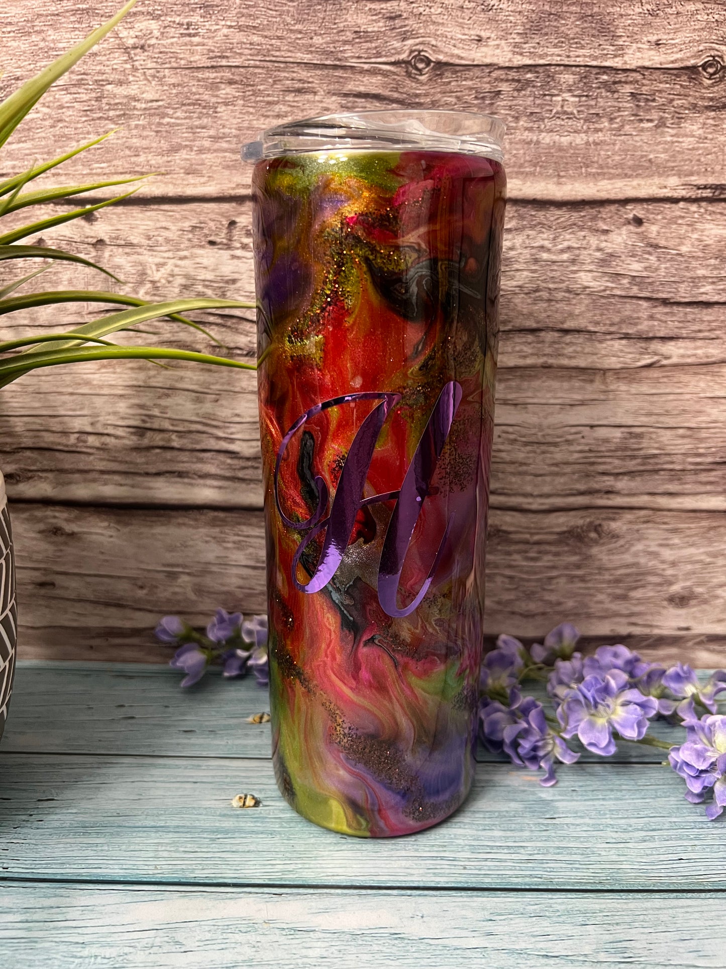 Coffee Fruit Delight Handmade Custom Epoxy Tumbler