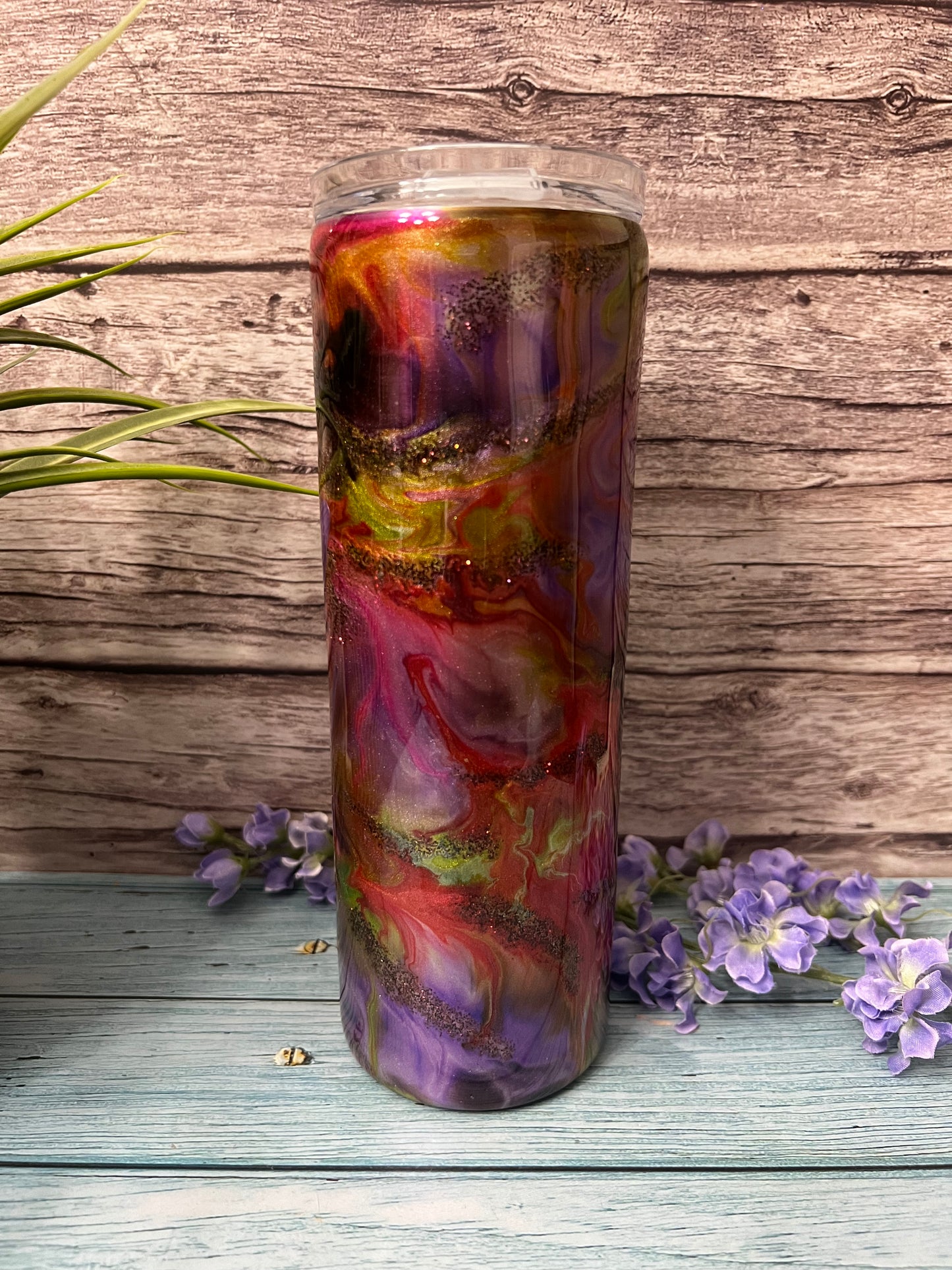 Coffee Fruit Delight Handmade Custom Epoxy Tumbler