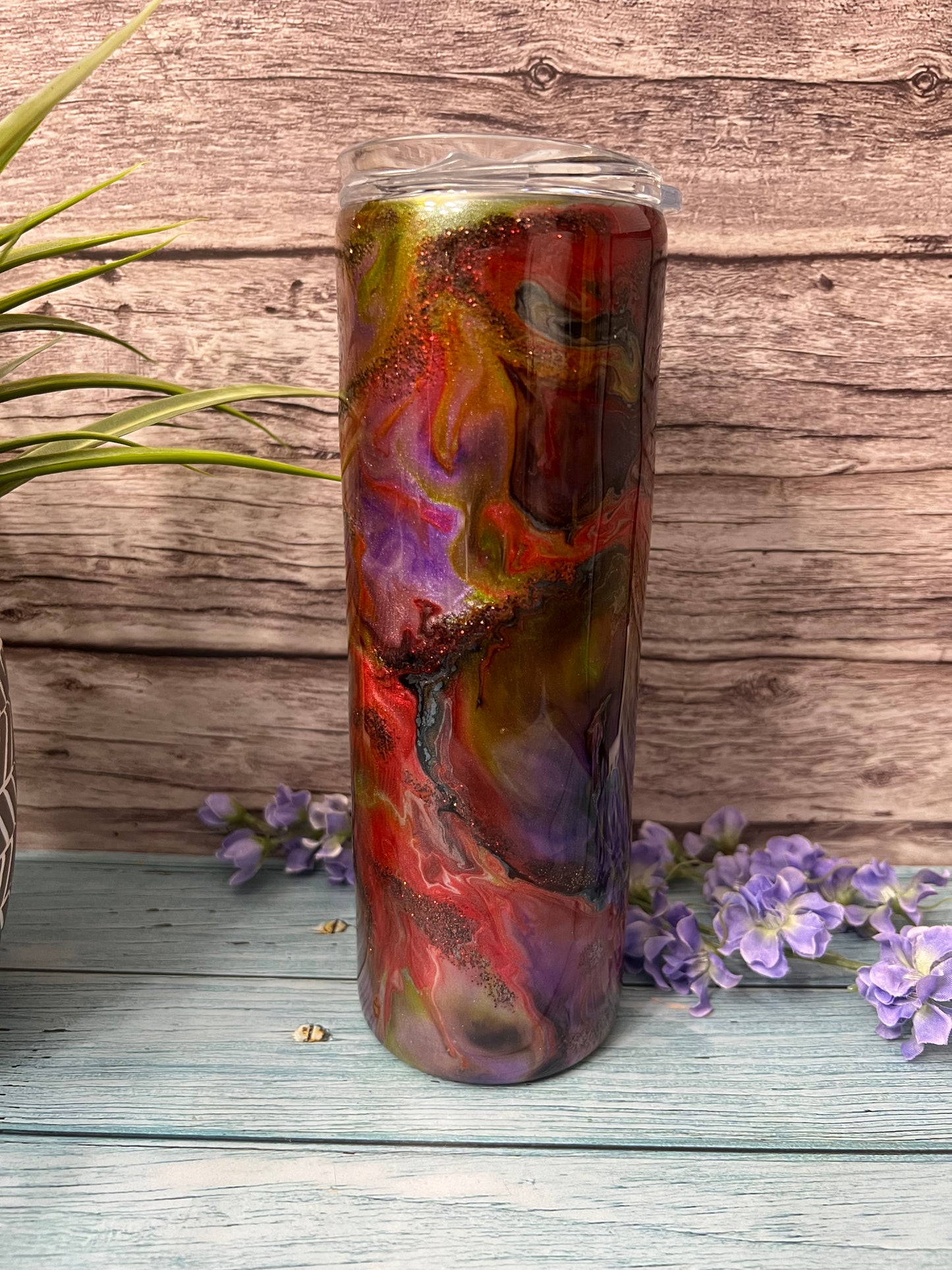 Coffee Fruit Delight Handmade Custom Epoxy Tumbler