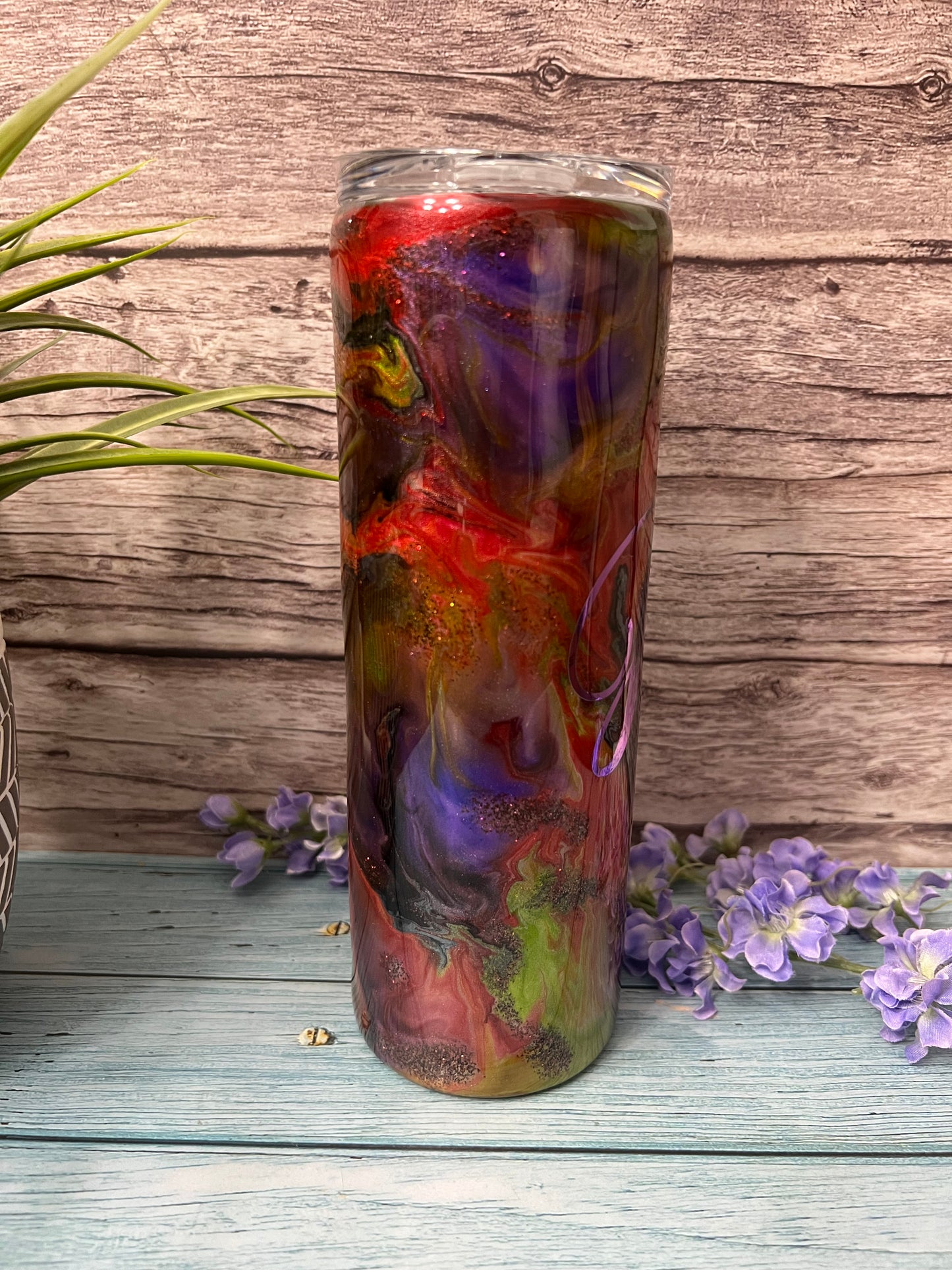 Coffee Fruit Delight Handmade Custom Epoxy Tumbler