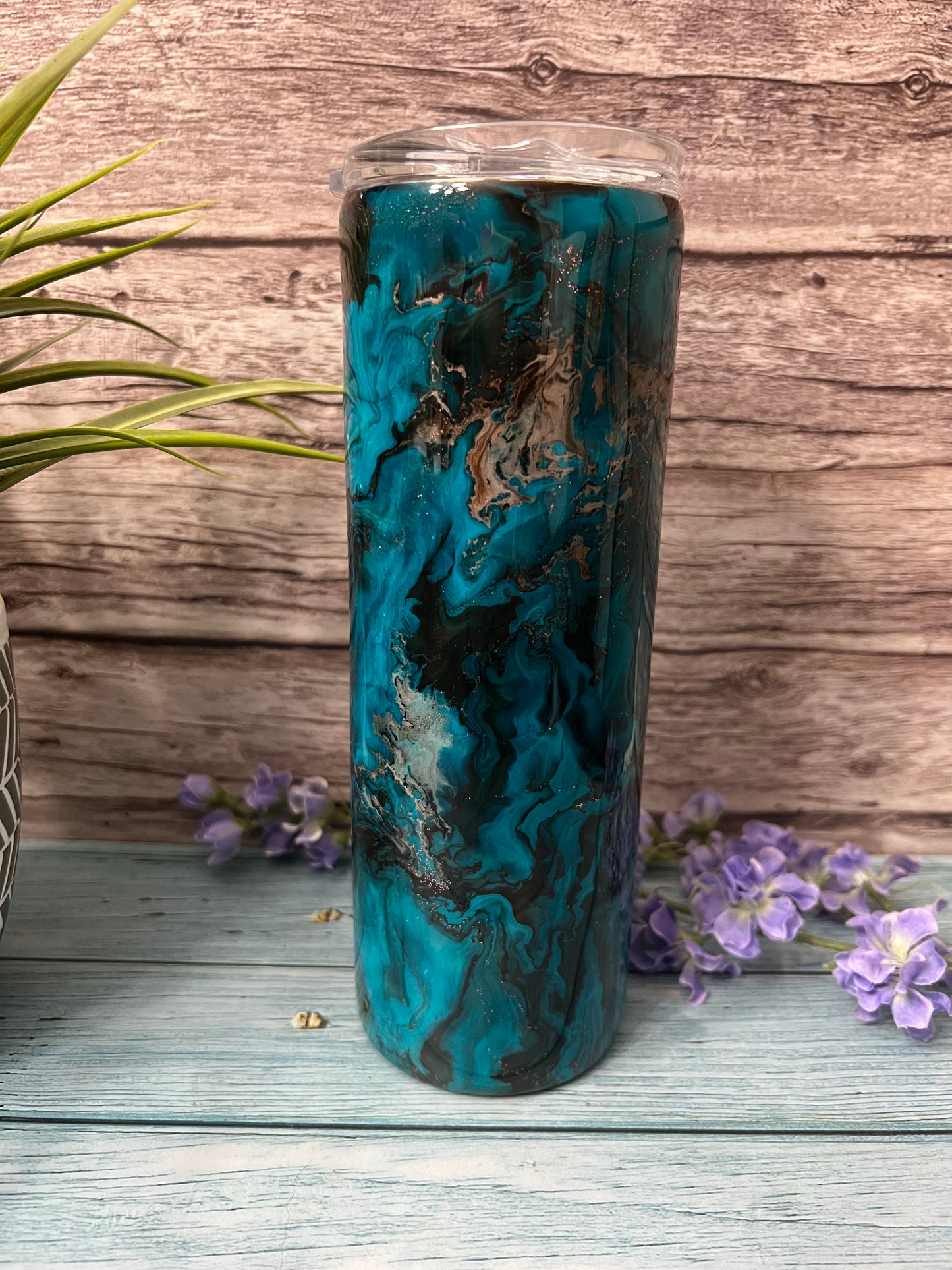 Blue Cascades Handmade Custom Epoxy Tumbler