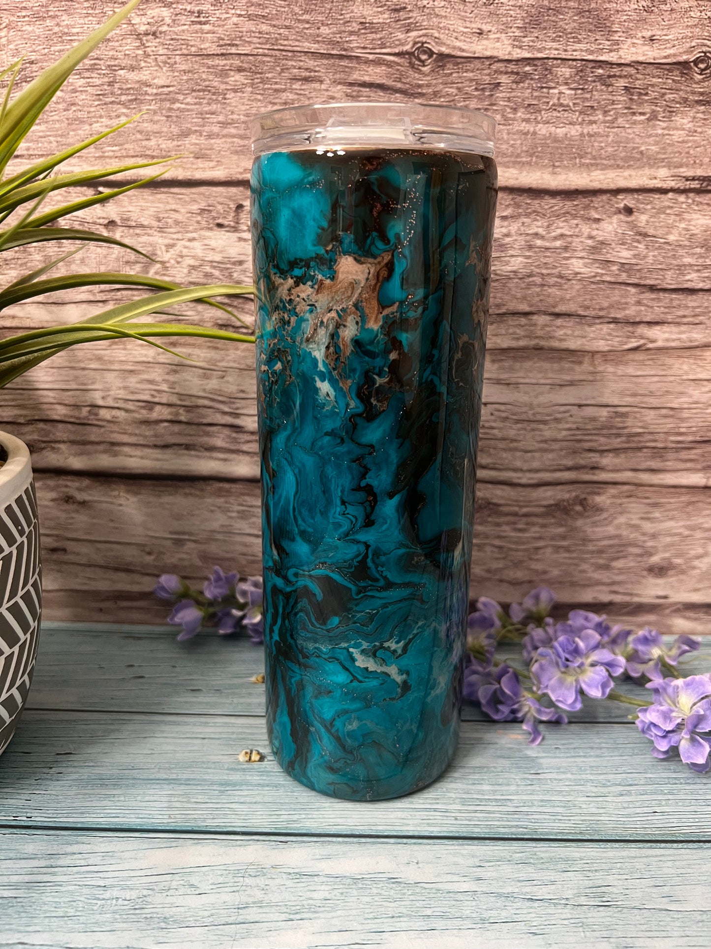 Blue Cascades Handmade Custom Epoxy Tumbler