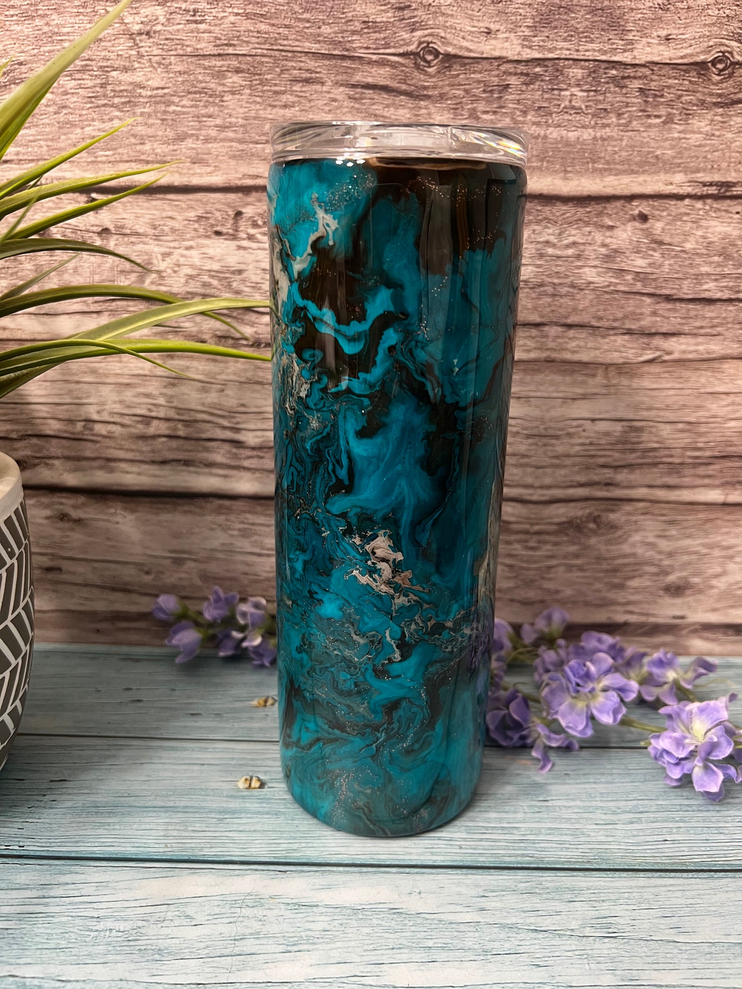 Blue Cascades Handmade Custom Epoxy Tumbler