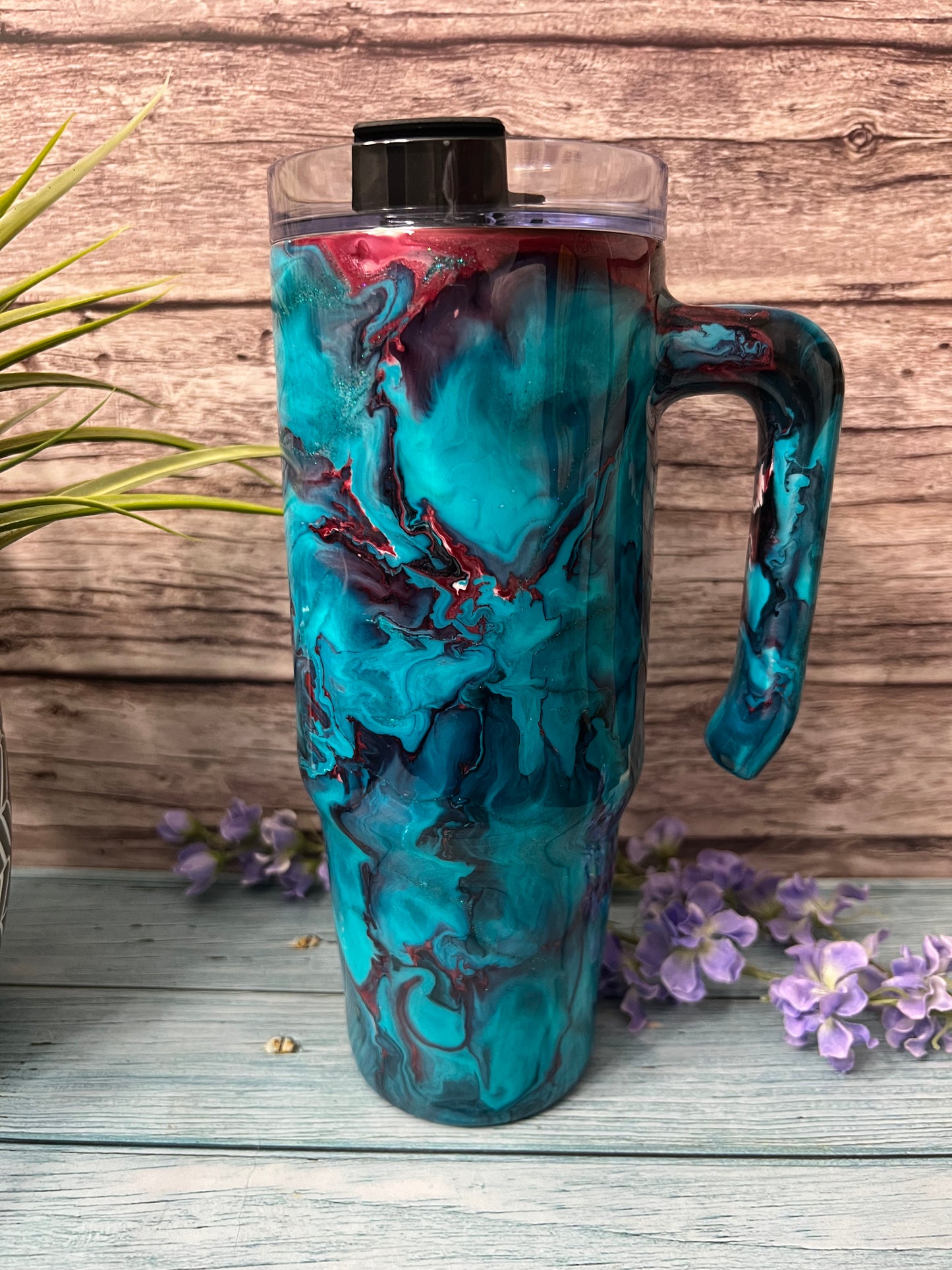 Blue Hawaii Handmade Custom Epoxy Tumbler