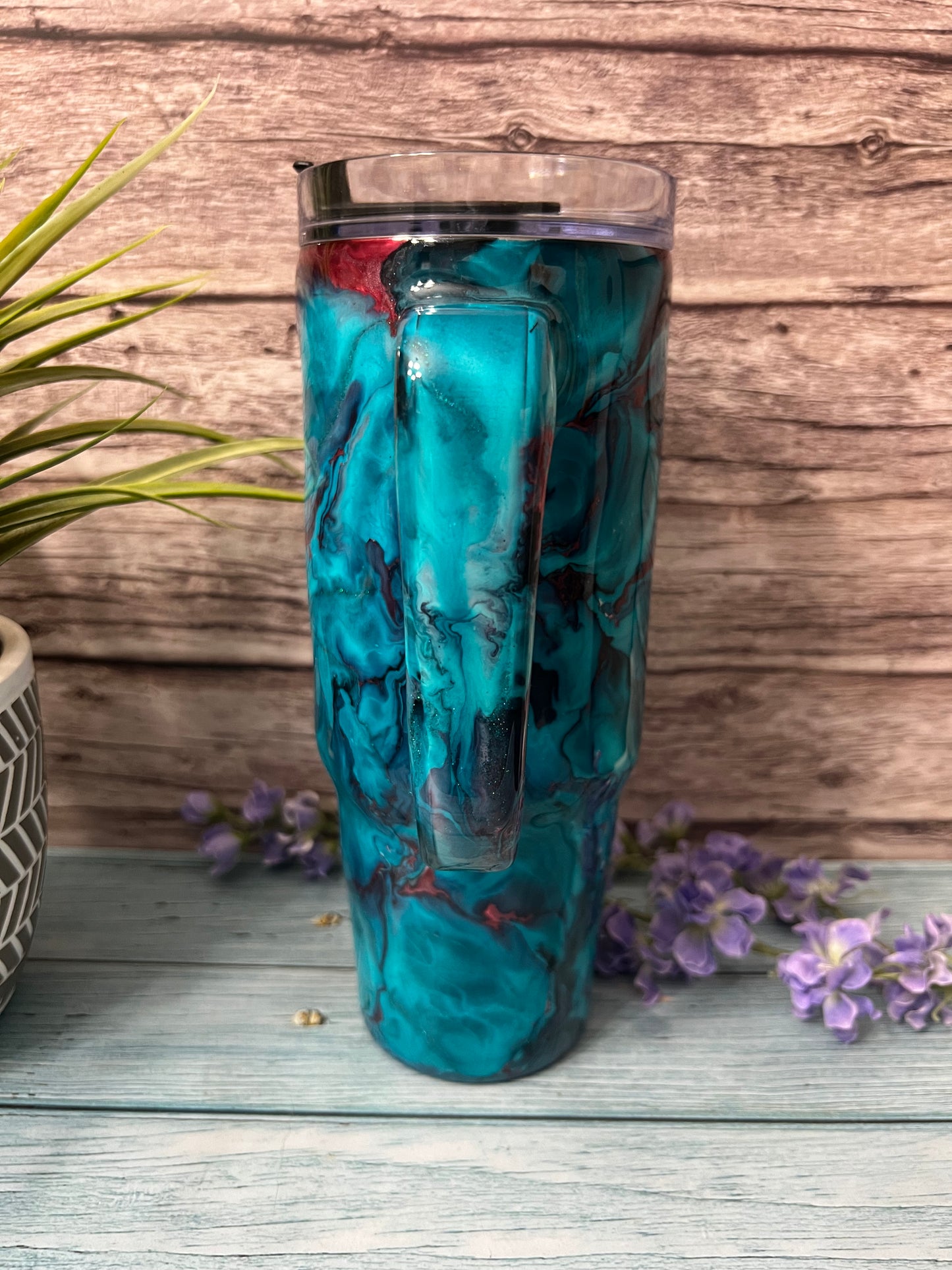 Blue Hawaii Handmade Custom Epoxy Tumbler