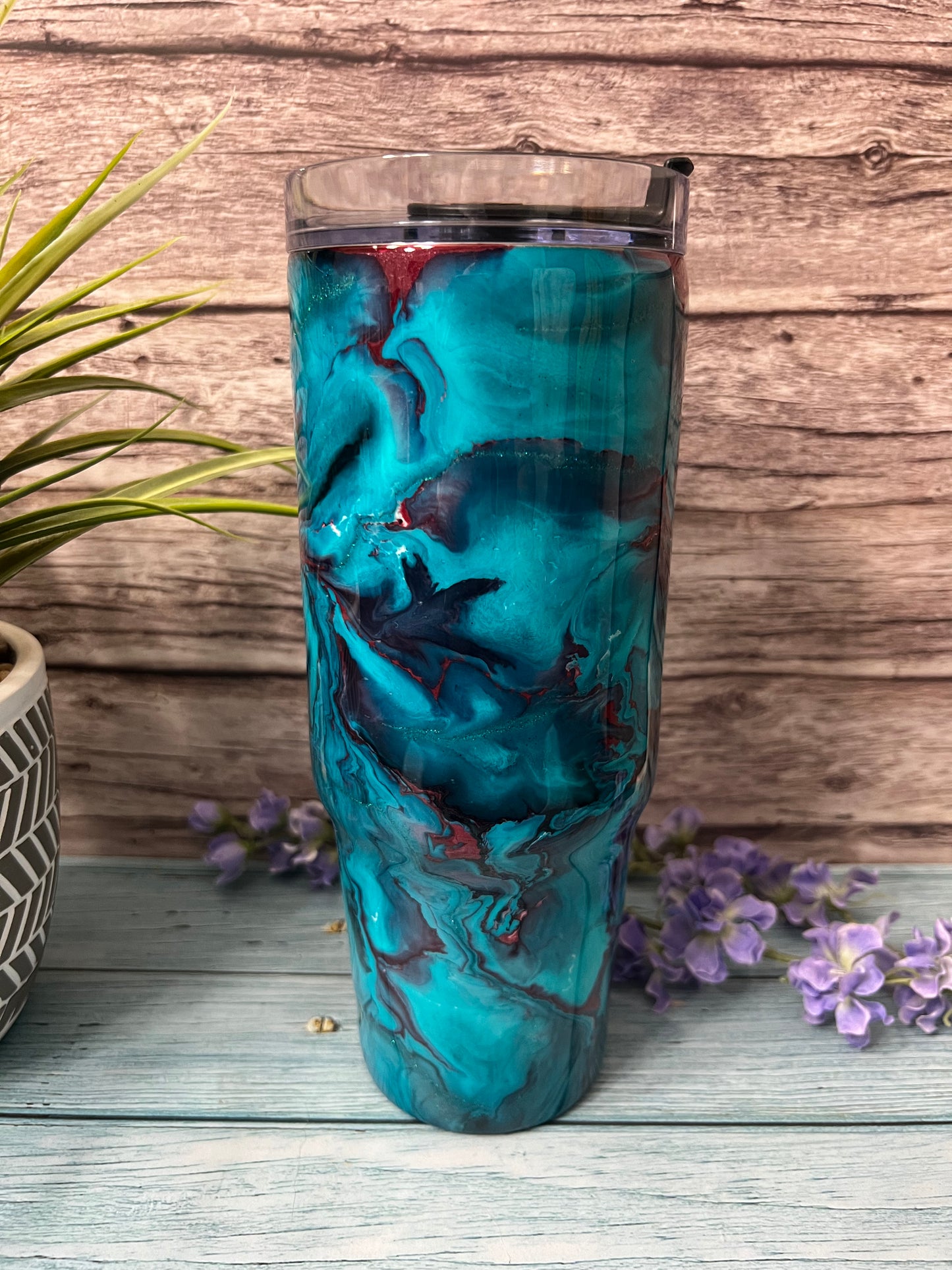 Blue Hawaii Handmade Custom Epoxy Tumbler