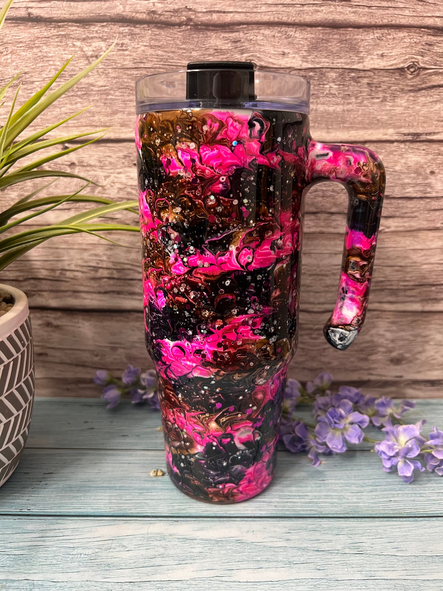 Pink Chaos Handmade Custom Epoxy Tumbler