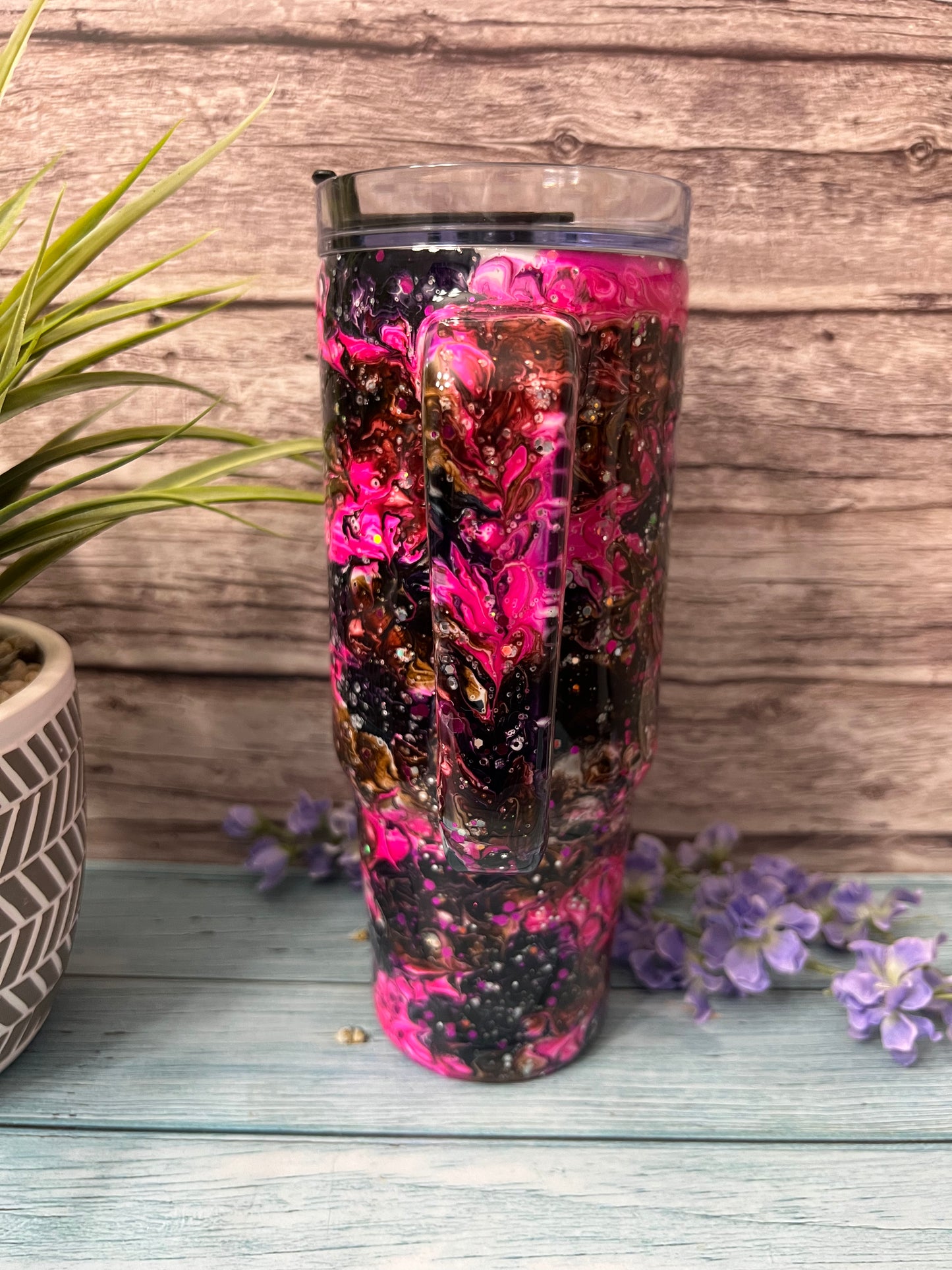 Pink Chaos Handmade Custom Epoxy Tumbler