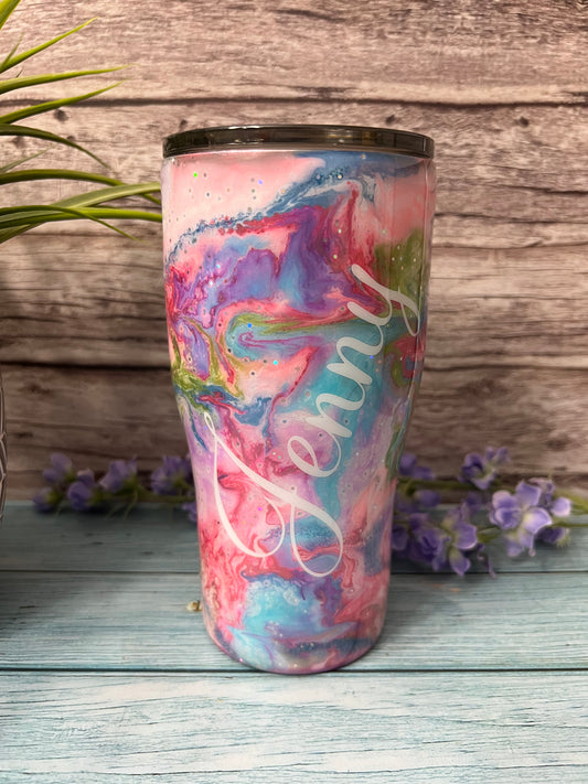 Mermaid Marble Handmade Custom Epoxy Tumbler