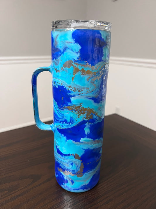 Tangled Up In Blue Handmade Custom Epoxy Tumbler