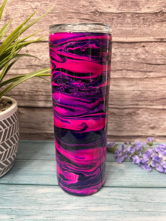 Pink Zebra Handmade Custom Epoxy Tumbler