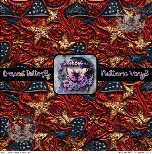 Independence Tooled Leather 4 Printed Vinyl Sheet/Wrap