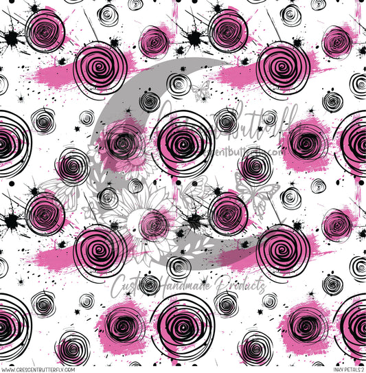 Inky Petals 2 Printed Vinyl Sheet/Wrap