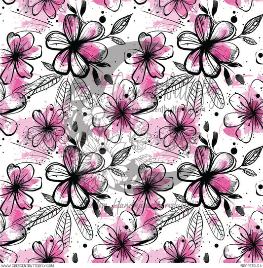 Inky Petals 4 Printed Vinyl Sheet/Wrap