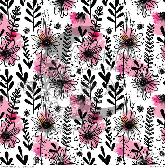 Inky Petals 9 Printed Vinyl Sheet/Wrap