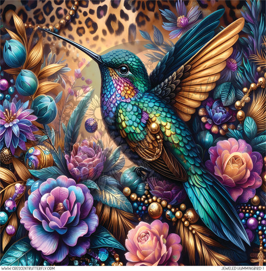 Jeweled Hummingbird 1 Printed Vinyl Sheet/Wrap