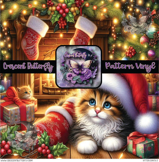Kitten Santa 3 Printed Vinyl Sheet/Wrap