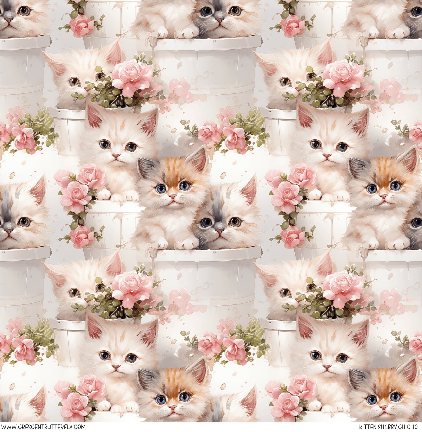 Kitten Shabby Chic 10 Vinyl Sheet/Wrap