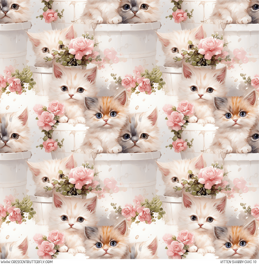 Kitten Shabby Chic 10 Vinyl Sheet/Wrap