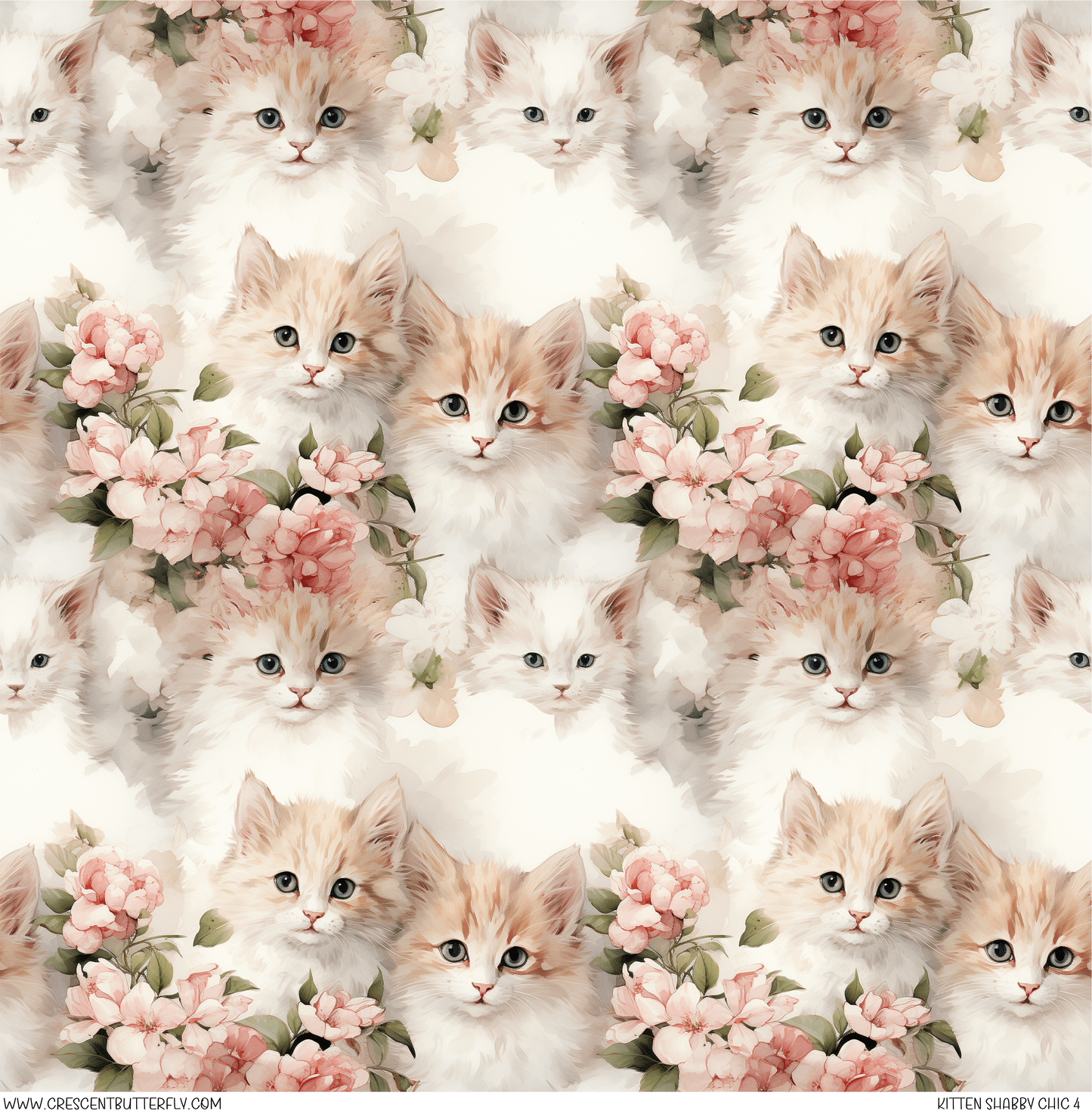 Kitten Shabby Chic 4 Vinyl Sheet/Wrap