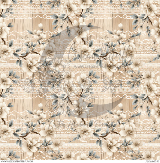 Lace Wood 10 Printed Vinyl Sheet/Wrap