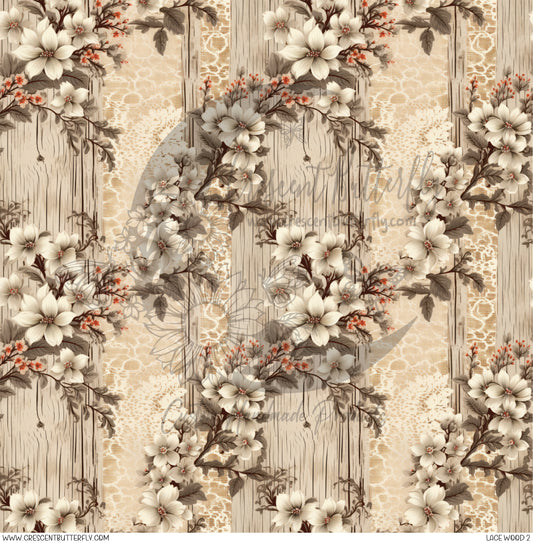 Lace Wood 2 Printed Vinyl Sheet/Wrap