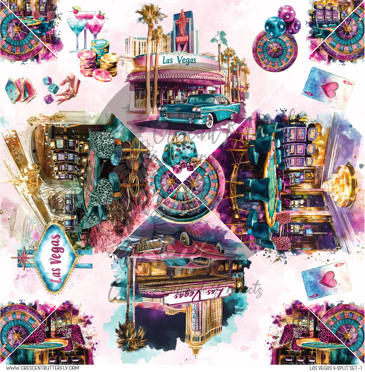 Las Vegas V-Split Set-1 Printed Vinyl Sheet/Wrap