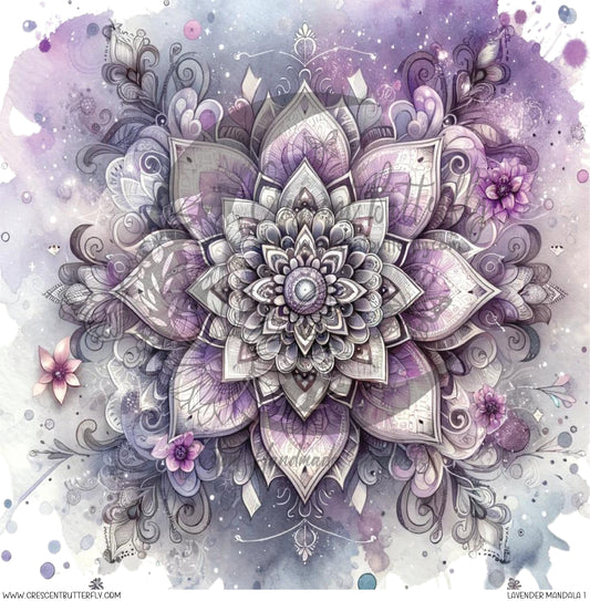 Lavender Mandala 1 Printed Vinyl Sheet/Wrap