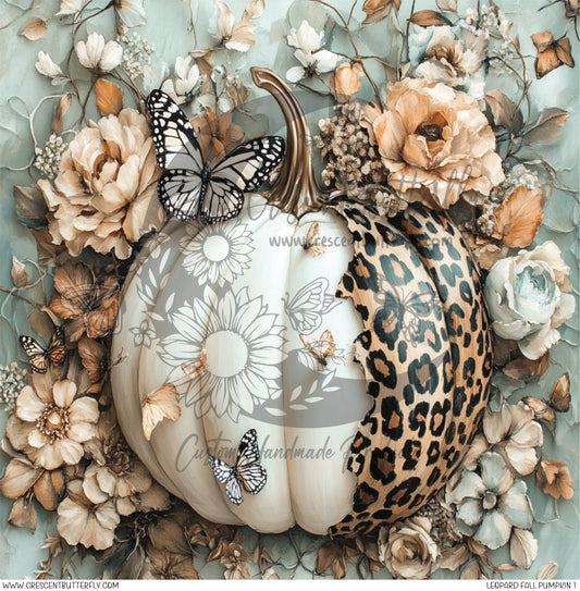 Leopard Fall Pumpkin 1 Printed Vinyl Sheet/Wrap