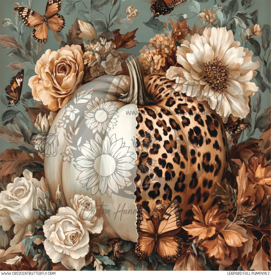 Leopard Fall Pumpkin 2 Printed Vinyl Sheet/Wrap