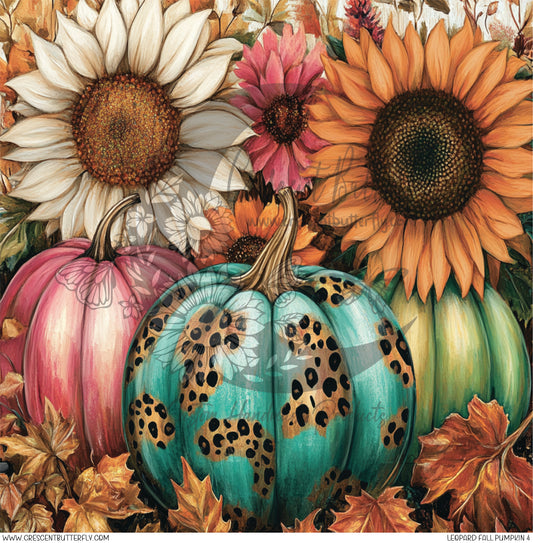 Leopard Fall Pumpkin 4 Printed Vinyl Sheet/Wrap