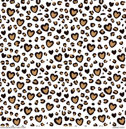 Leopard Heart Printed Vinyl Sheet/Wrap