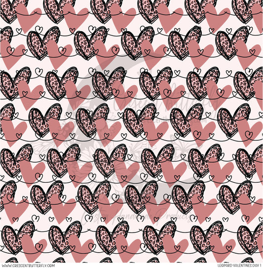 Leopard Valentines Day 1 Printed Vinyl Sheet/Wrap