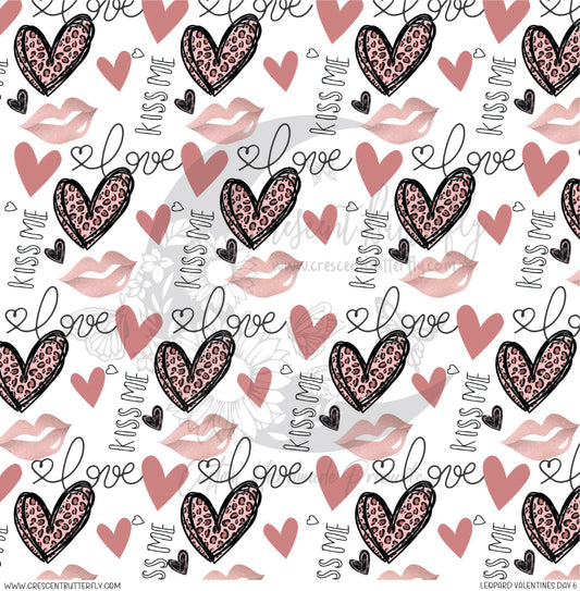 Leopard Valentines Day 6 Printed Vinyl Sheet/Wrap