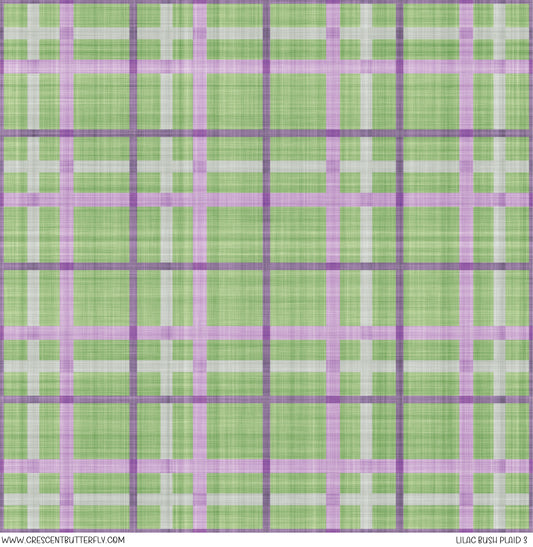 Lilac Bush Plaid 3 Printed Vinyl Sheet/Wrap