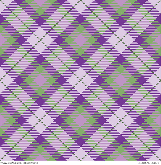 Lilac Bush Plaid 5 Printed Vinyl Sheet/Wrap