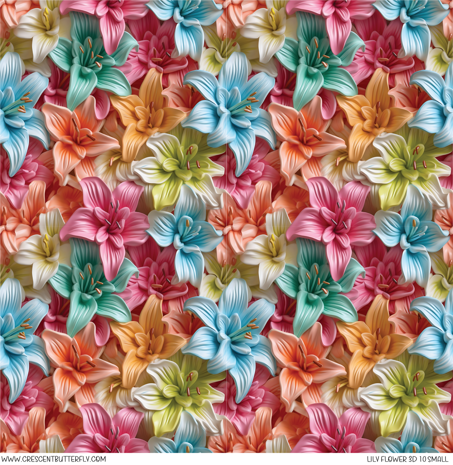 Lily Flower 3D 10 Small Vinyl Sheet/Wrap