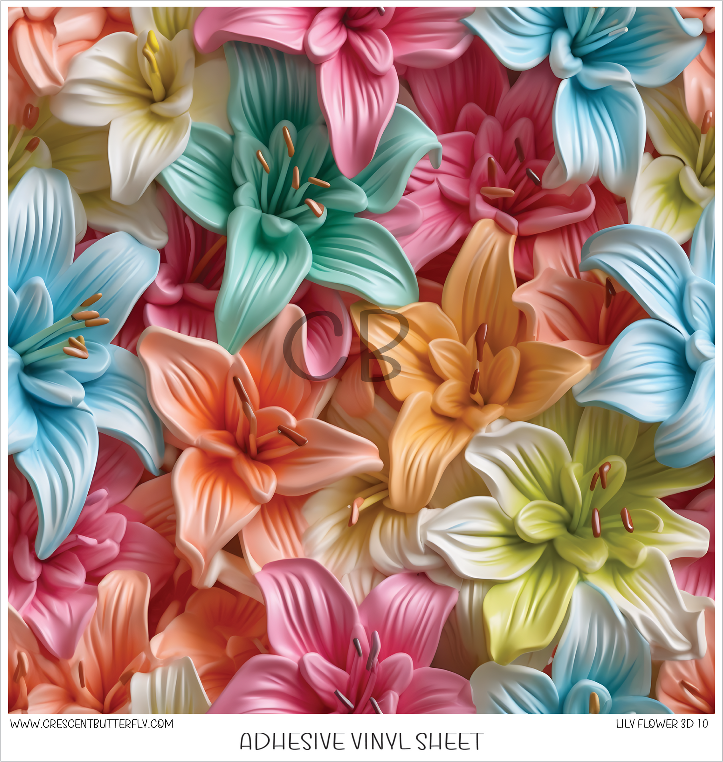 Lily Flowers 10 3D Printed Vinyl Sheet