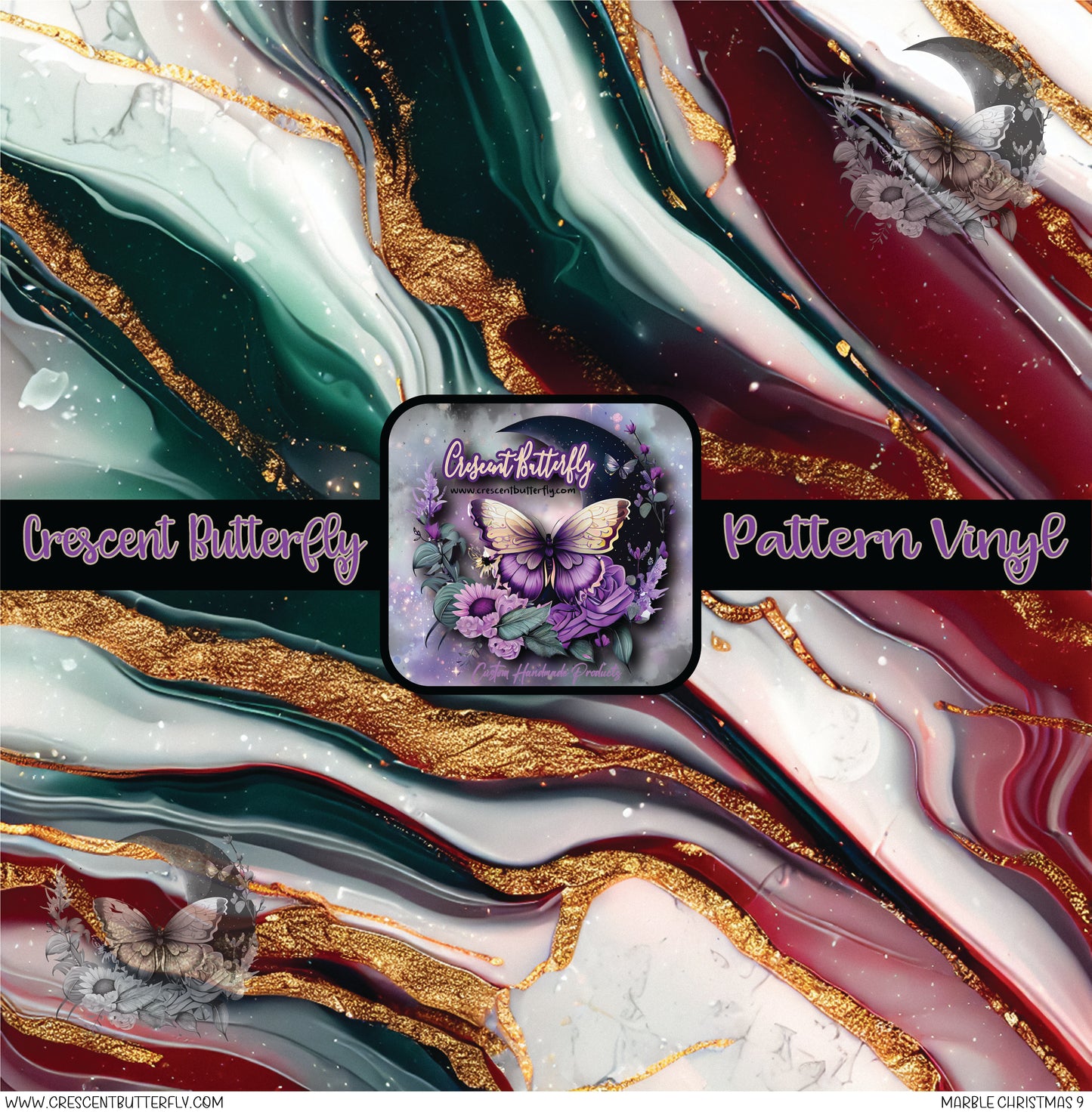Marble Christmas 9 Printed Vinyl Sheet/Wrap