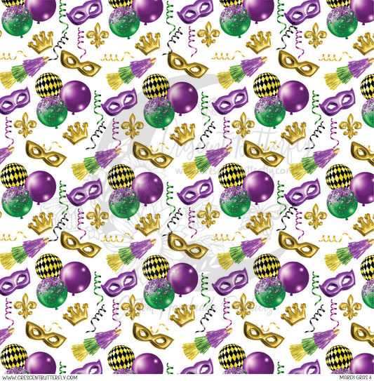 Mardi Gras 4 Printed Vinyl Sheet/Wrap